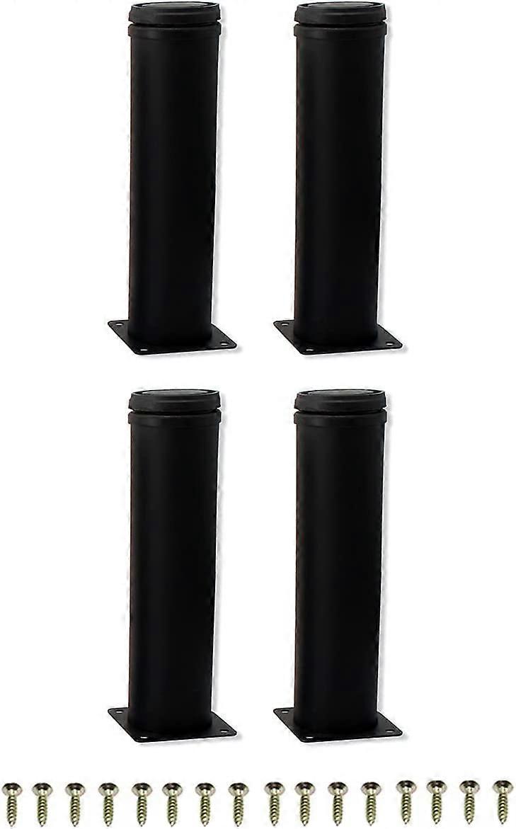 4stk 20cm sort rustfrit stål justerbart metal møbelben