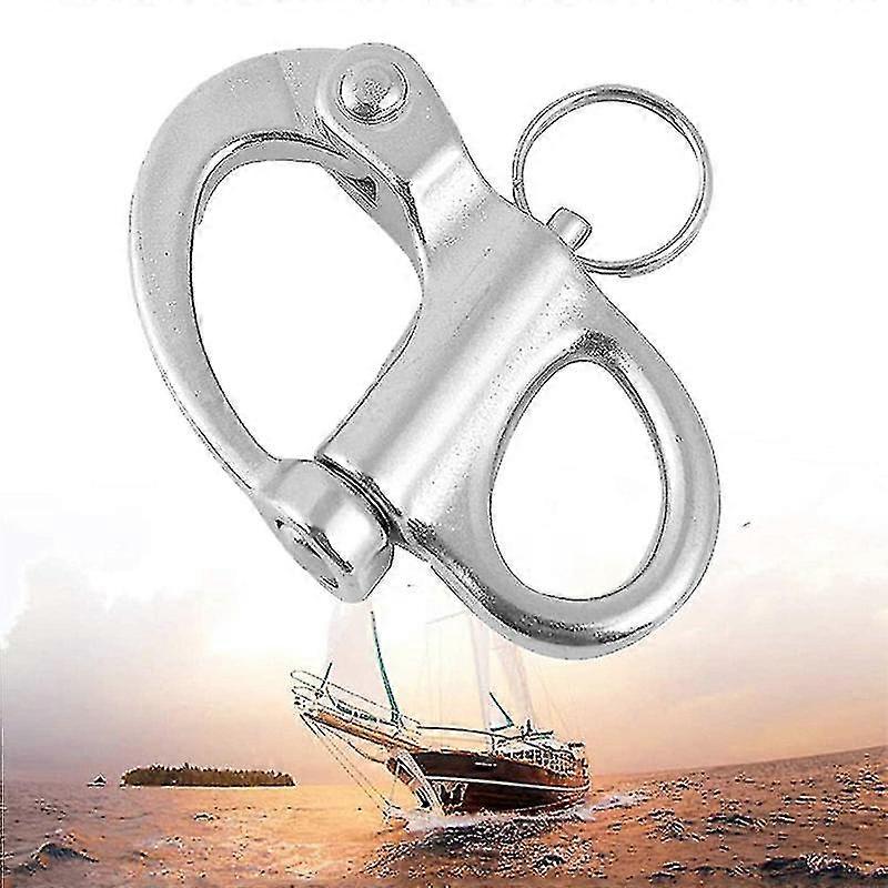 Stainless Steel Fixed Marine Rigging Snap Button Quick Release Ring 1pcs-52mm