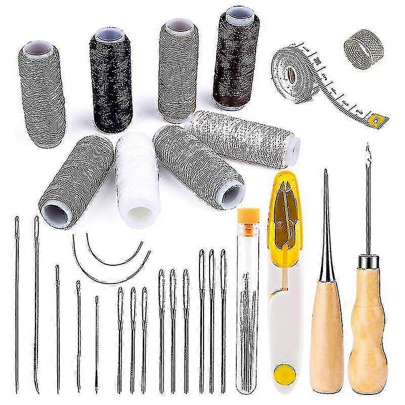 29 Pieces Sewing Kit, Sewing Upholstery Rep Kit With 8 S Sewing Thread, For