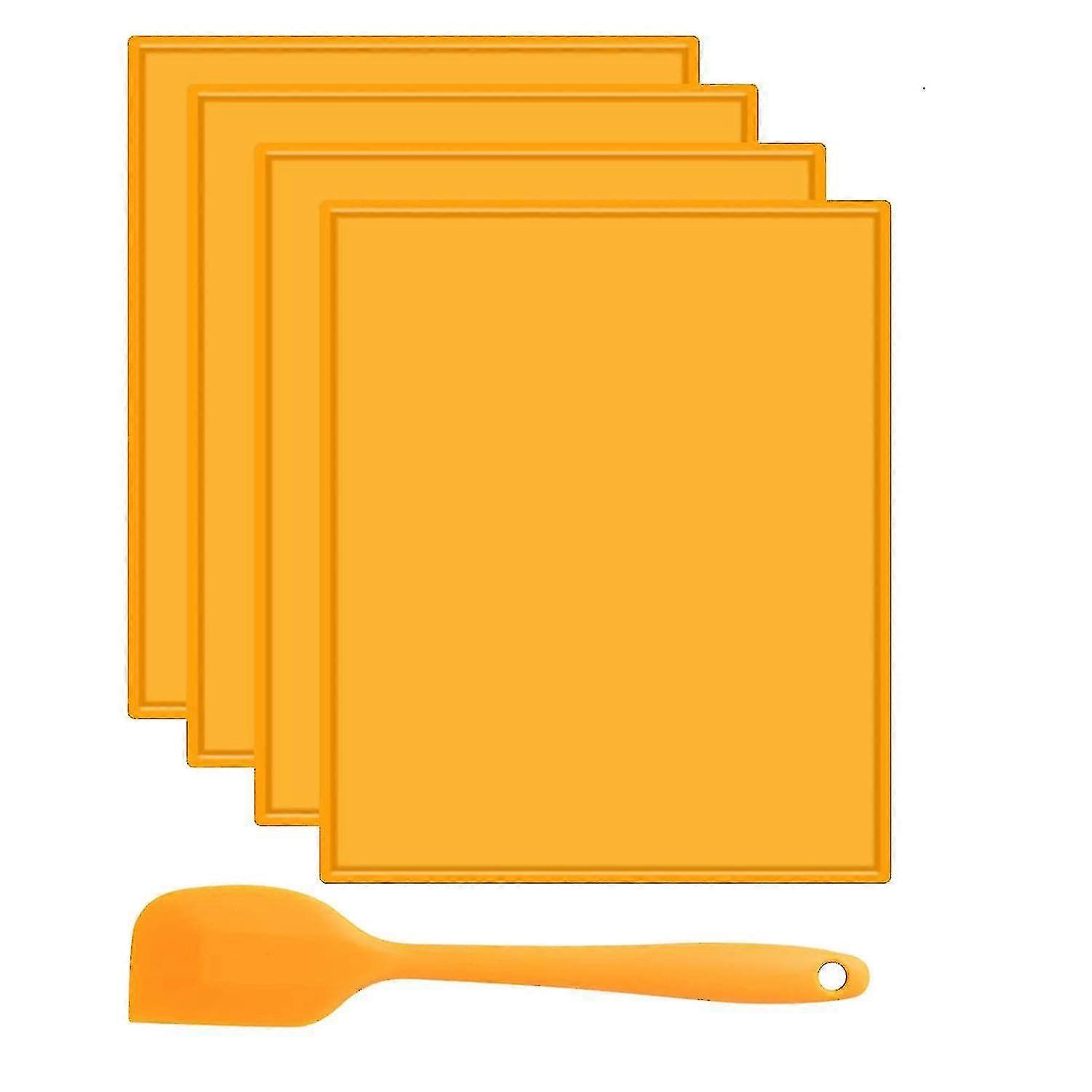 4pcs Silicone Dehydrator Sheets Dehydrator Mats With Scraper