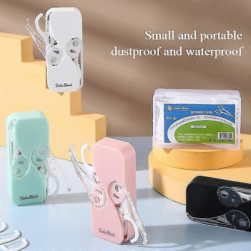 Plastic Automatic Portable Teeth Floss Storage Box Floss Pick Dispenser Convenient Practical Great For Traveling Camping