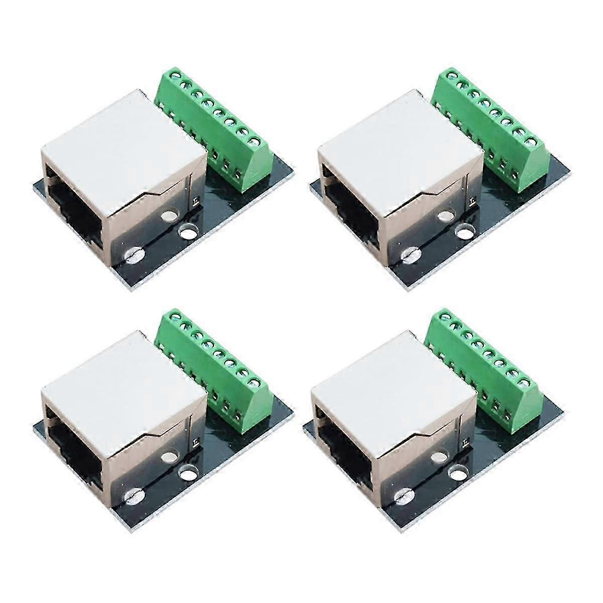 4 STKS RJ45 Ethernet Female Socket Connector Breakout Board, 2,54 mm Connector Board Afgeschermde netwerkadapter Terminal s202412241493