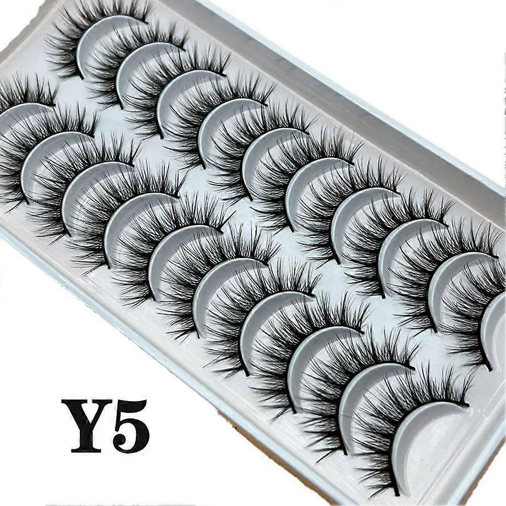 Natural Soft Hair False Eyelashes 10 Pairs Lightweight Comfortable Invisible Look