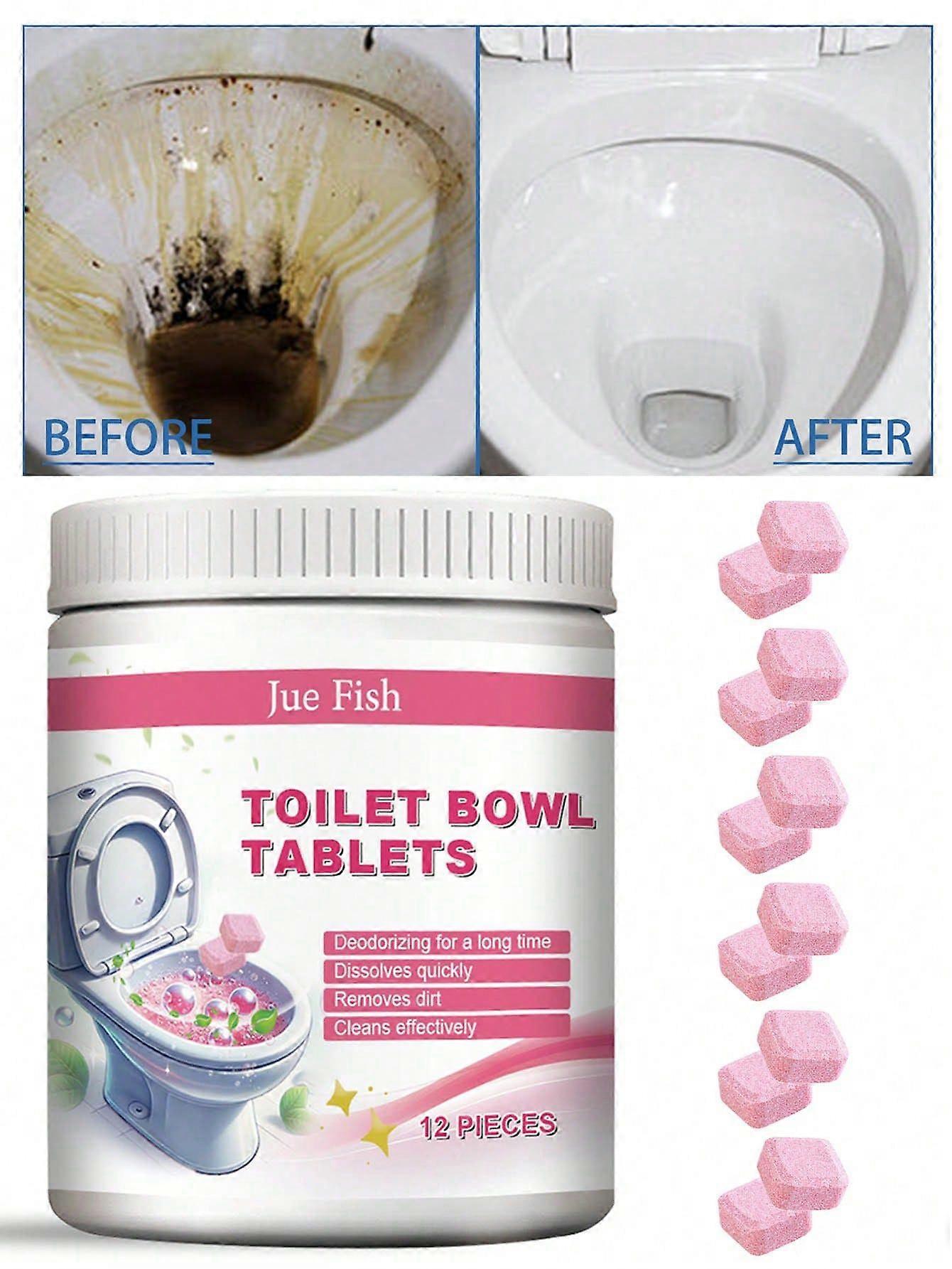 12pcs Automatic Toilet Cleaning Tablets, Urine Stain & Yellow Stain Remover, Toilet , Freshener(New And Old Models Are Sent Randomly)
