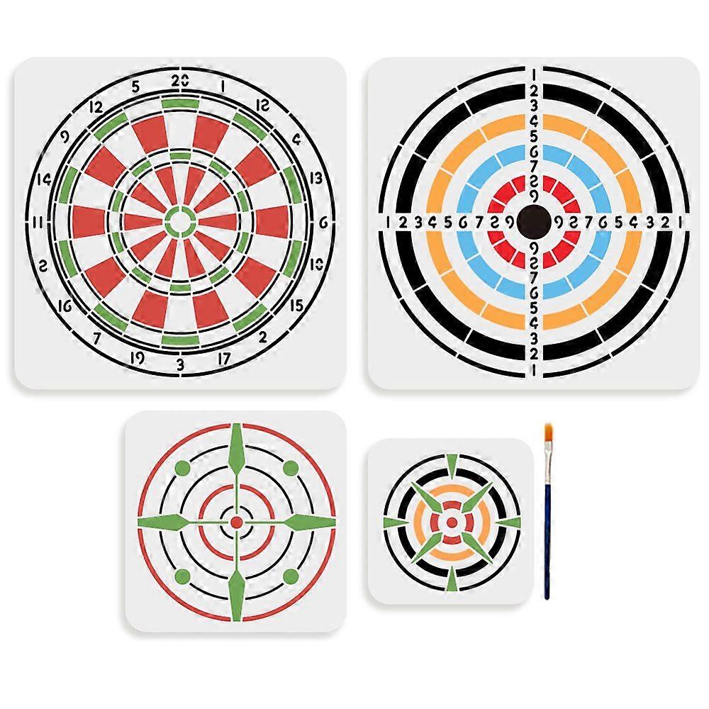 1Set US 1 Set PET Hollow Out Drawing Painting Stencils for DIY Scrapbook Photo Album with 1Pc Art Paint Brushes Mixed Shapes 150~300x150~300mm