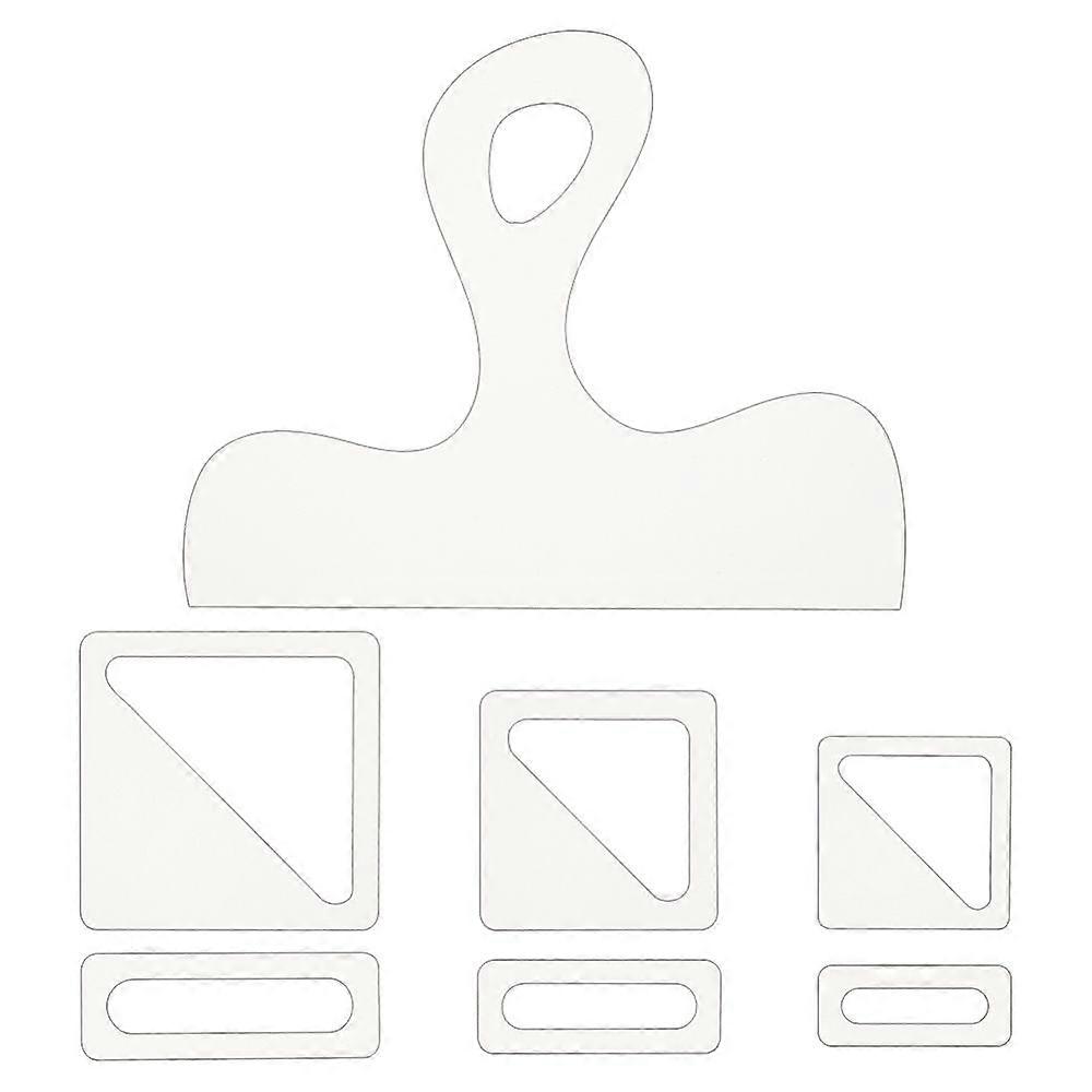 2 Sets 1 Styles Transparent Acrylic Stamping Blocks Tools with 1Pc Acrylic Charcuterie Board Handle Template Rectangle & Square Shape Clear Tool: 65.5