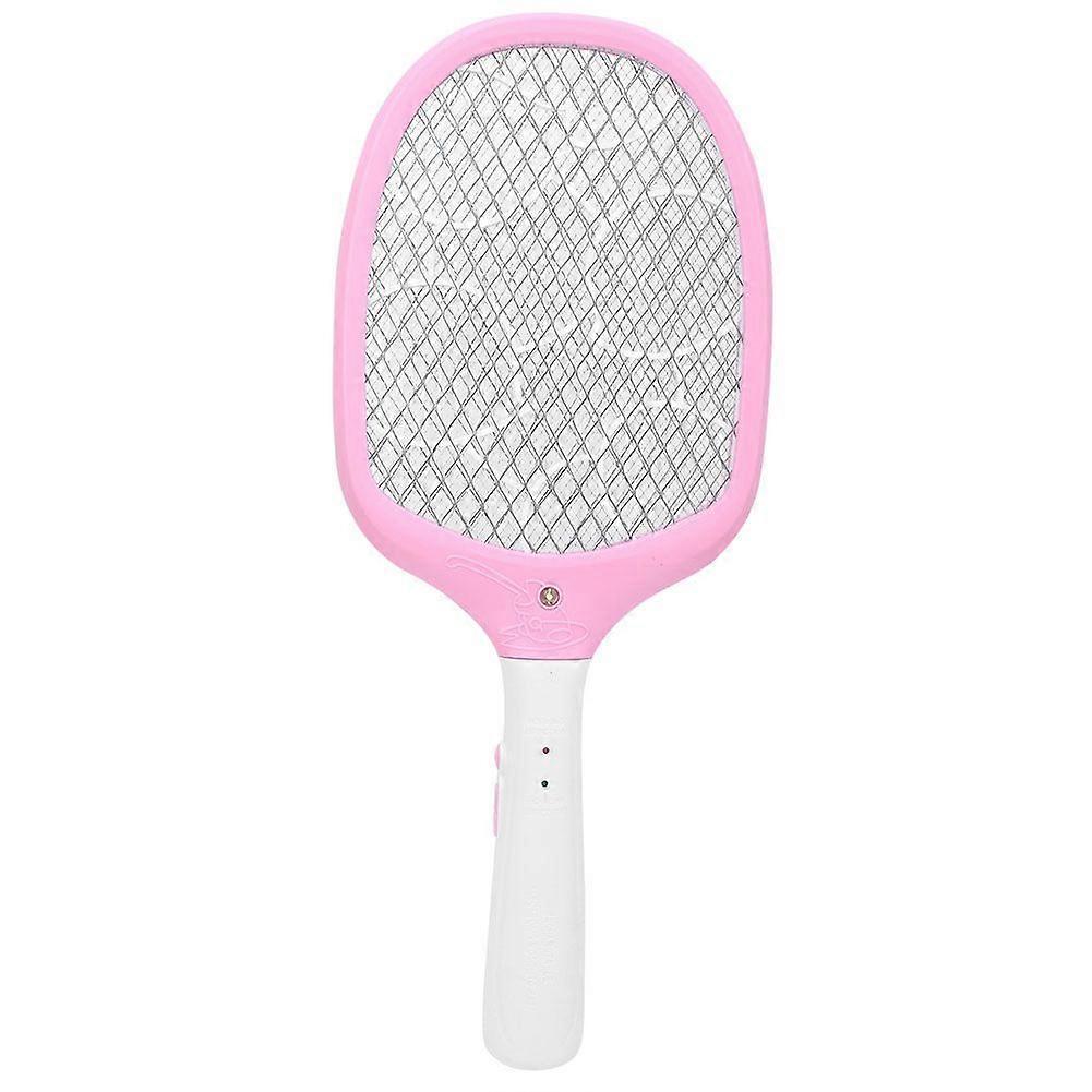 Electric Bug Zapper Swatter Racket Rechargeable Mosquito Fly Killer(Pink US Plug)
