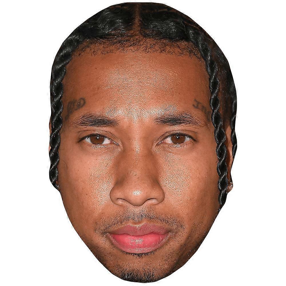Tyga (Stubble) Celebrity Mask, Flat Card Face