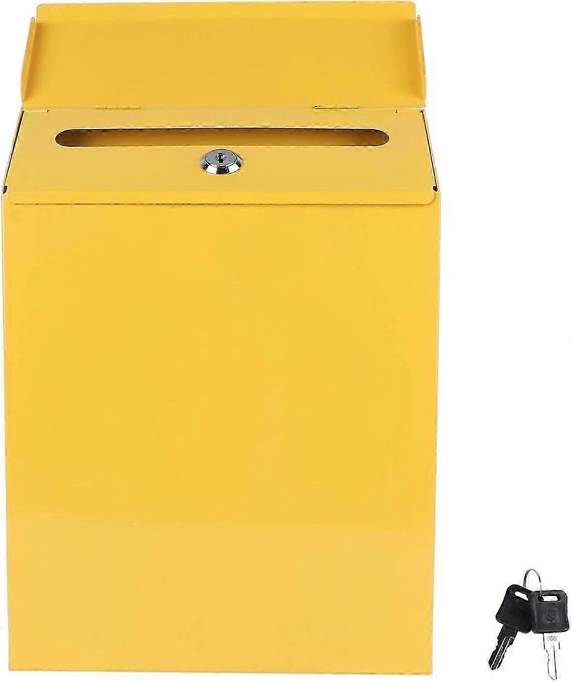 Vintage Mailbox Wall Mount Retro Style,Mailbox That Locks Wall- Mount MailboxYellow
