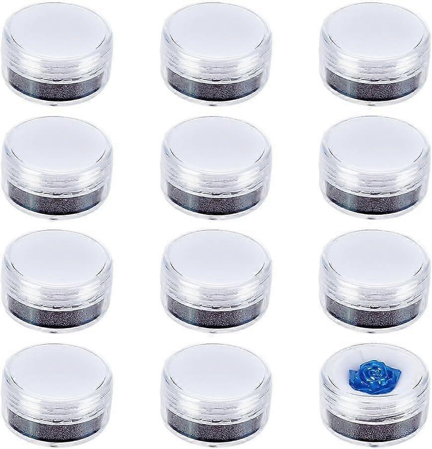 12Pcs Round Gemstone Display Box Mini Stone Jewelry Box Small Loose Diamond Gemstone Display Case Plastic Containers Holder with Clear Top for Rhinest