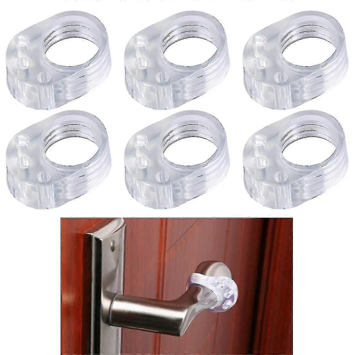 Doorknob Buffers - Set Of 6 Transparent Double Door Stoppers Handle - Door Handle Buffer - Door Handle Stopper - Door Handle Protection - Easily And Q