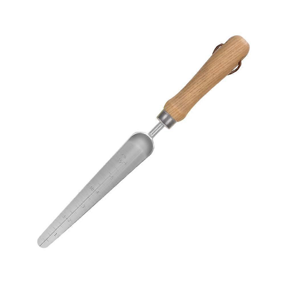 Stainless steel garden trowel with scale
