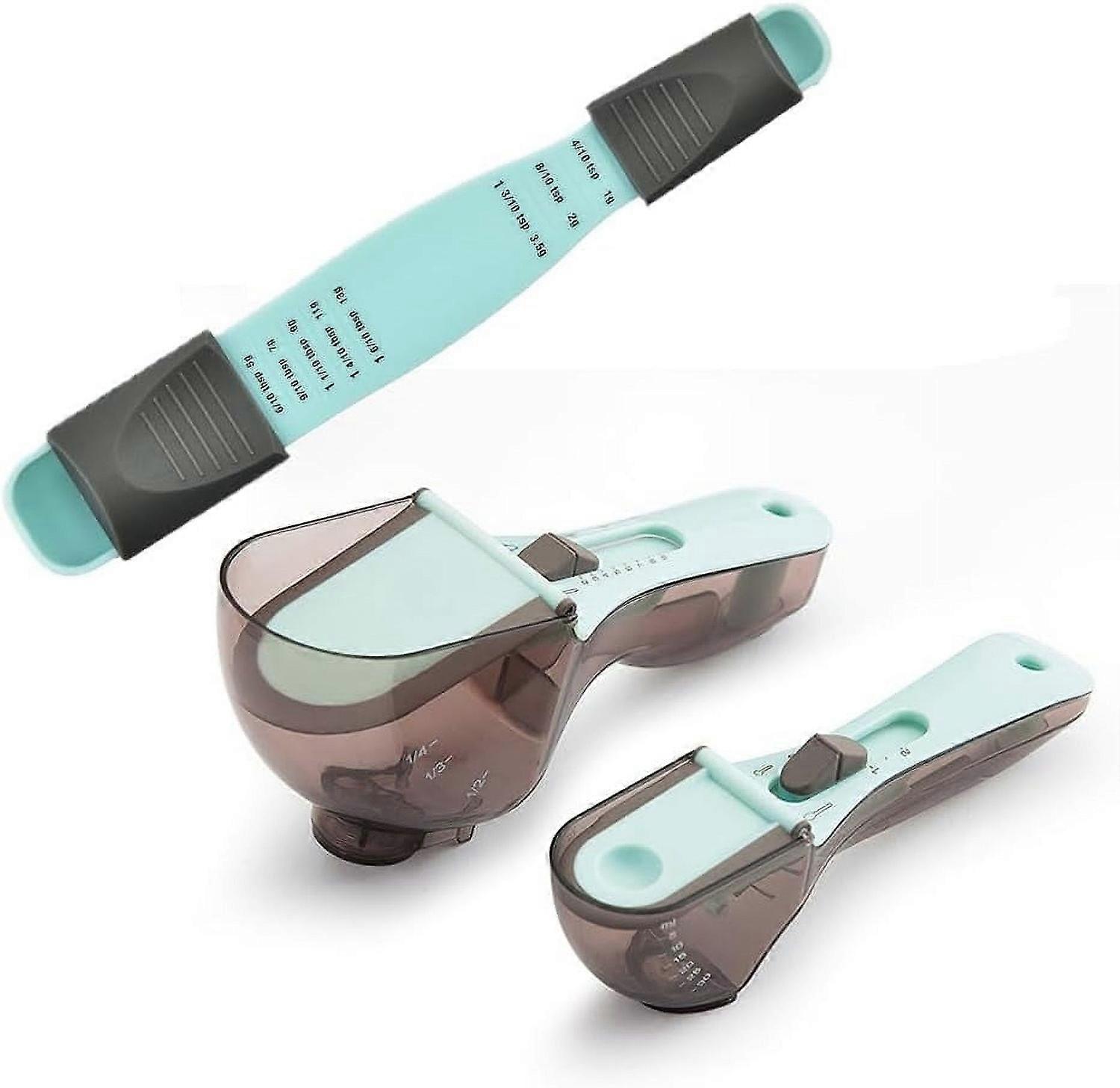 3 Pcs Adjustable Measuring Cups And Measuring Spoons For Cooking