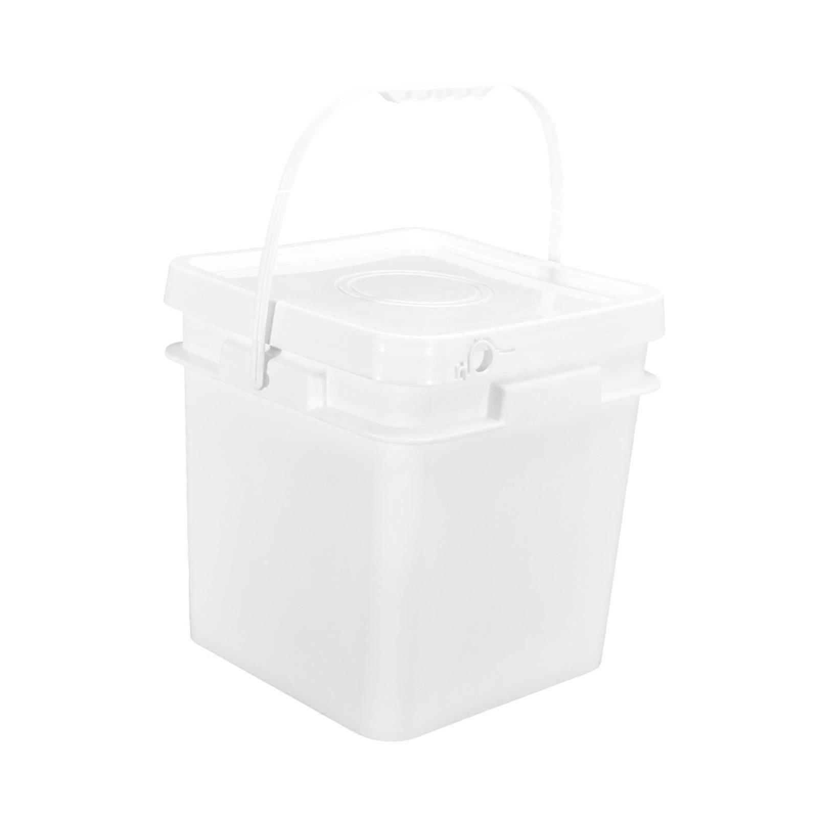Square Bucket Lightweight Versatile Food Storage Container for Home Painting White