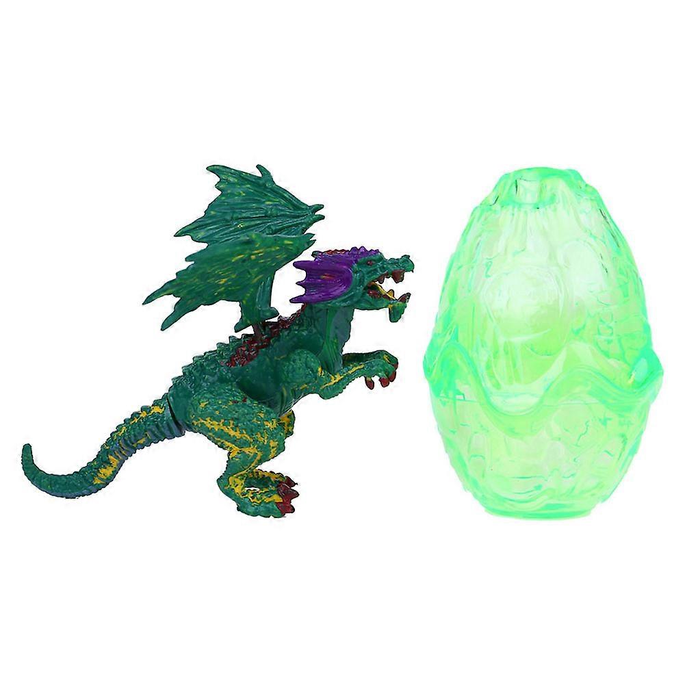 طفل طفل ديناصور الشكل بيضة لعبة مجموعة نماذج حيوانية ألعاب تعليمية (أخضر)
