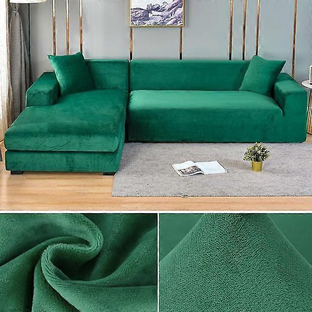 Velvet Sofa Cover Elastic Thick L Shaped Corner Sofa Cover For Living Room 1 /2 /3 /4 Seater Stretch Cover For Sofa Couch Armchair