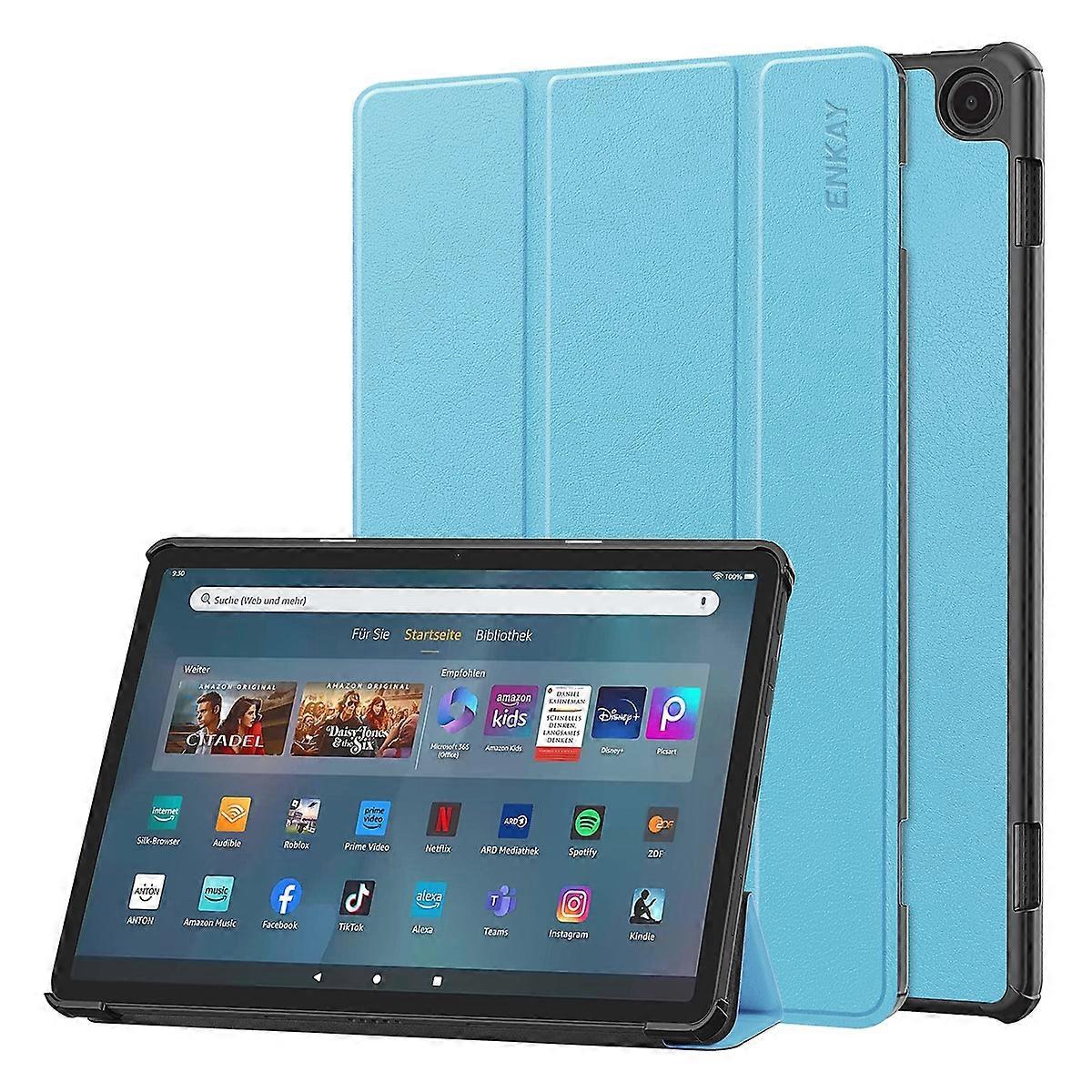 ENKAY Tri-fold Custer Texture Leather Smart Tablet Case