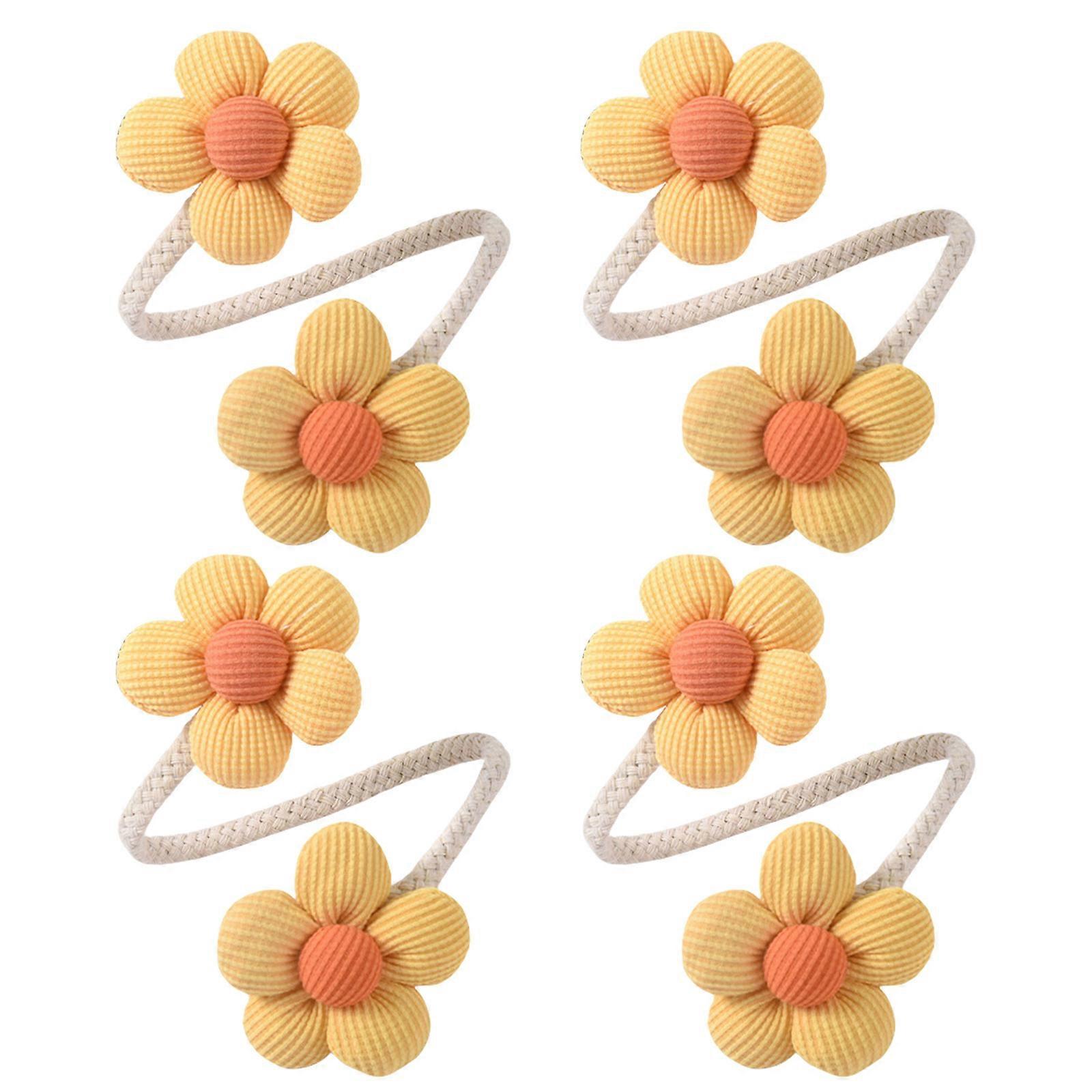 Paquet de 4 corde en métal fenêtre draperie retenue clips Fleurs colorées Rideau embrasses pour chambre à coucher Chambre d’enfants Nusery décors jaune