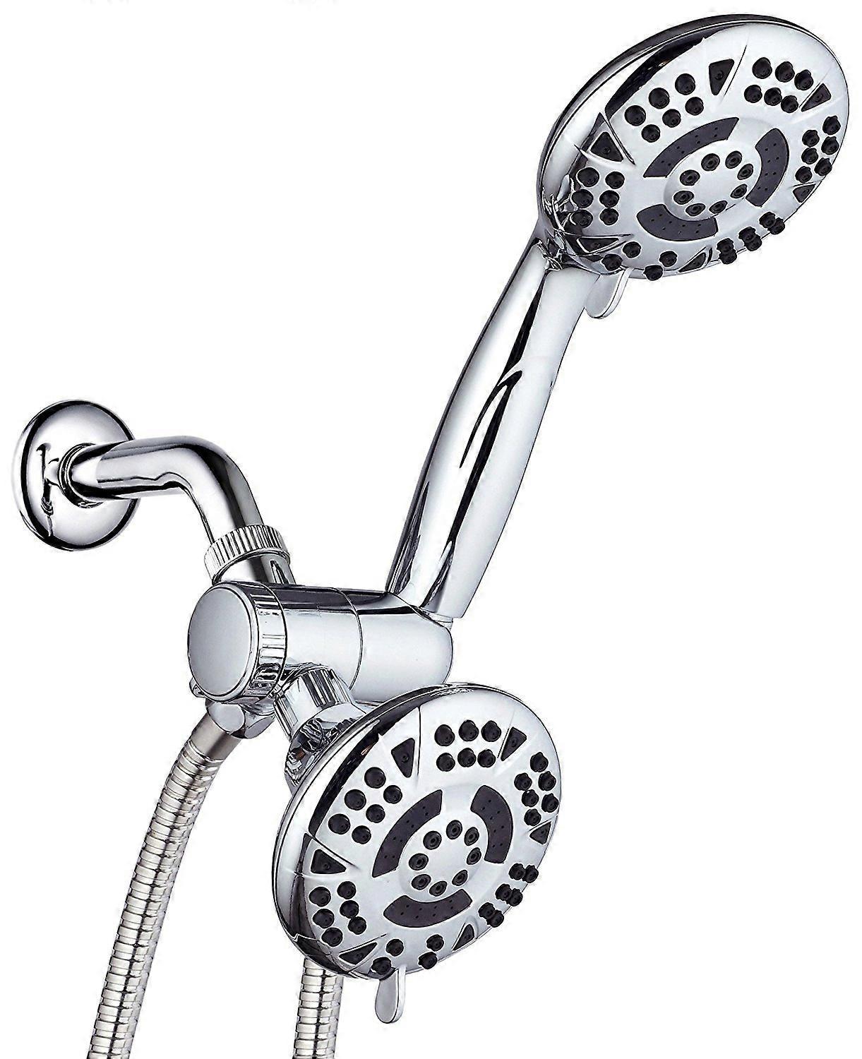 With two 4.15" 6-speed shower heads - can be used separately or together