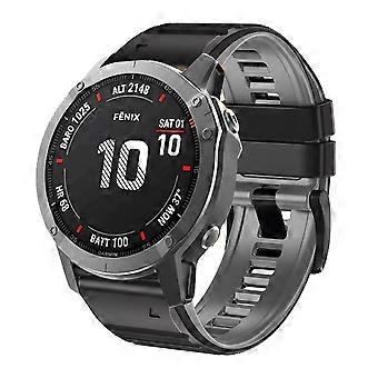 For Garmin Fenix 7X / 6X / 5X 26mm Two-Color Silicone Watch Band