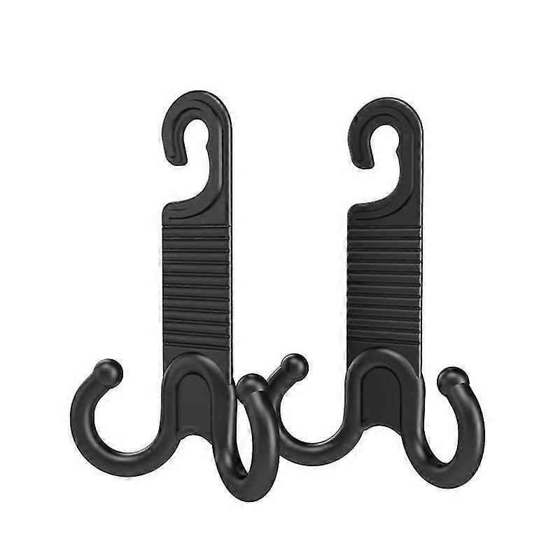 2 Pcs Seat Back Headrest Hooks Hanger Holder Dual Hook With Storage Box