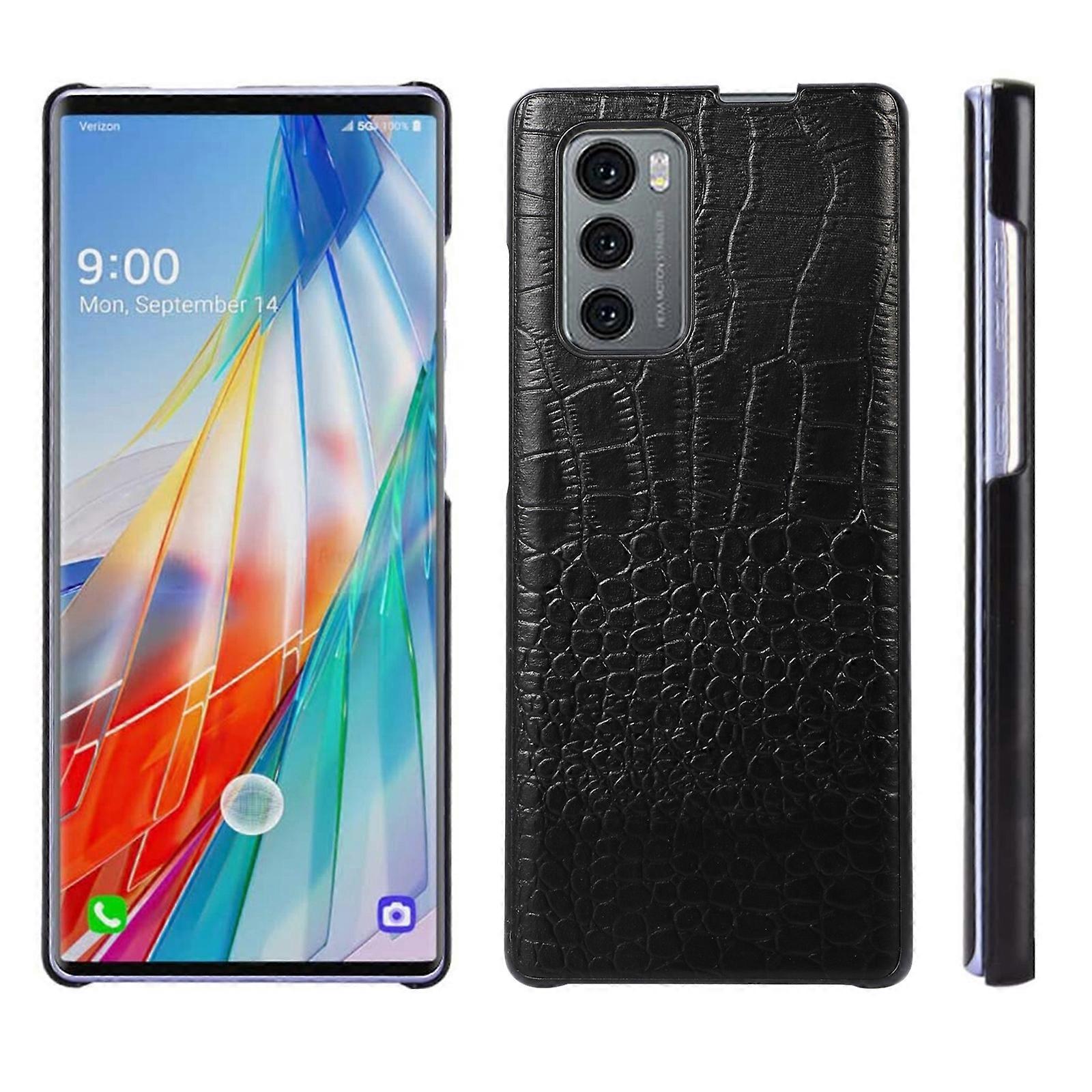 For LG Wing 5G Crocodile Top Layer Cowhide Leather Phone Case