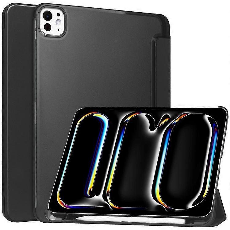 Compatible For iPad Pro 11 (2024) Case Stand PU Leather + PC Matte Back Tablet Case