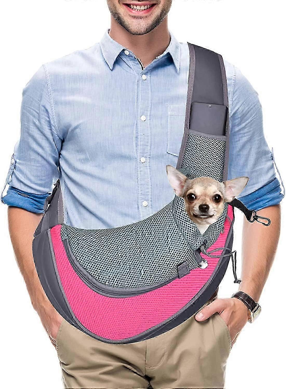 Cuby Pet Sling Carrier for Small Dogs Cats,Drawstring & Zipper Security Hook Triple Designs