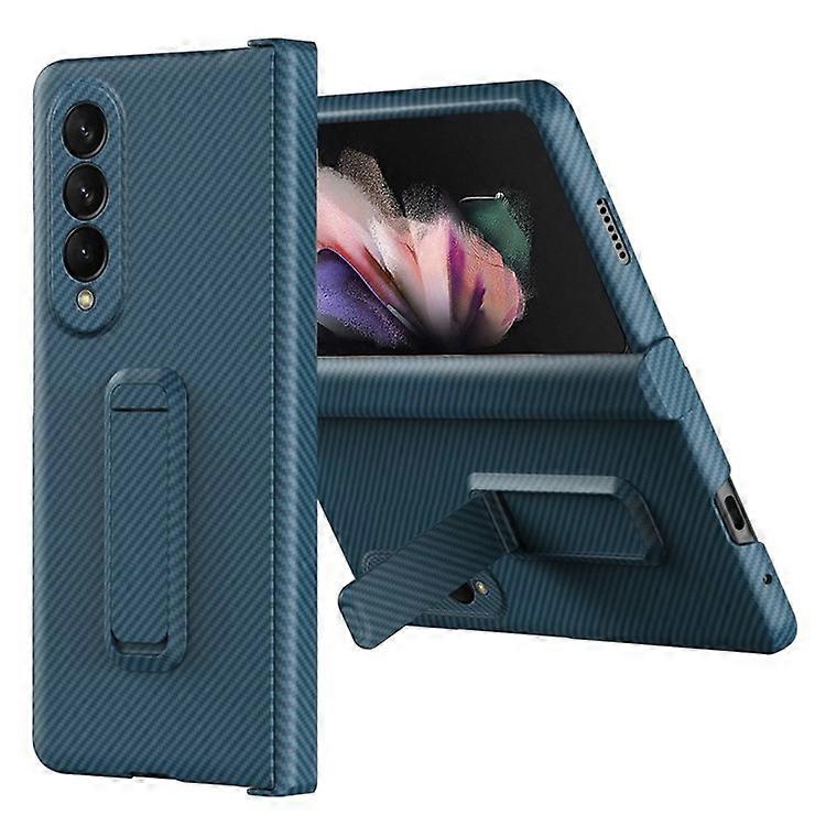 Drop-proof Phone Case Compatible For Samsung Galaxy Z Fold4 5G, Carbon Fiber Texture Protective Phone Cover with Kickstand