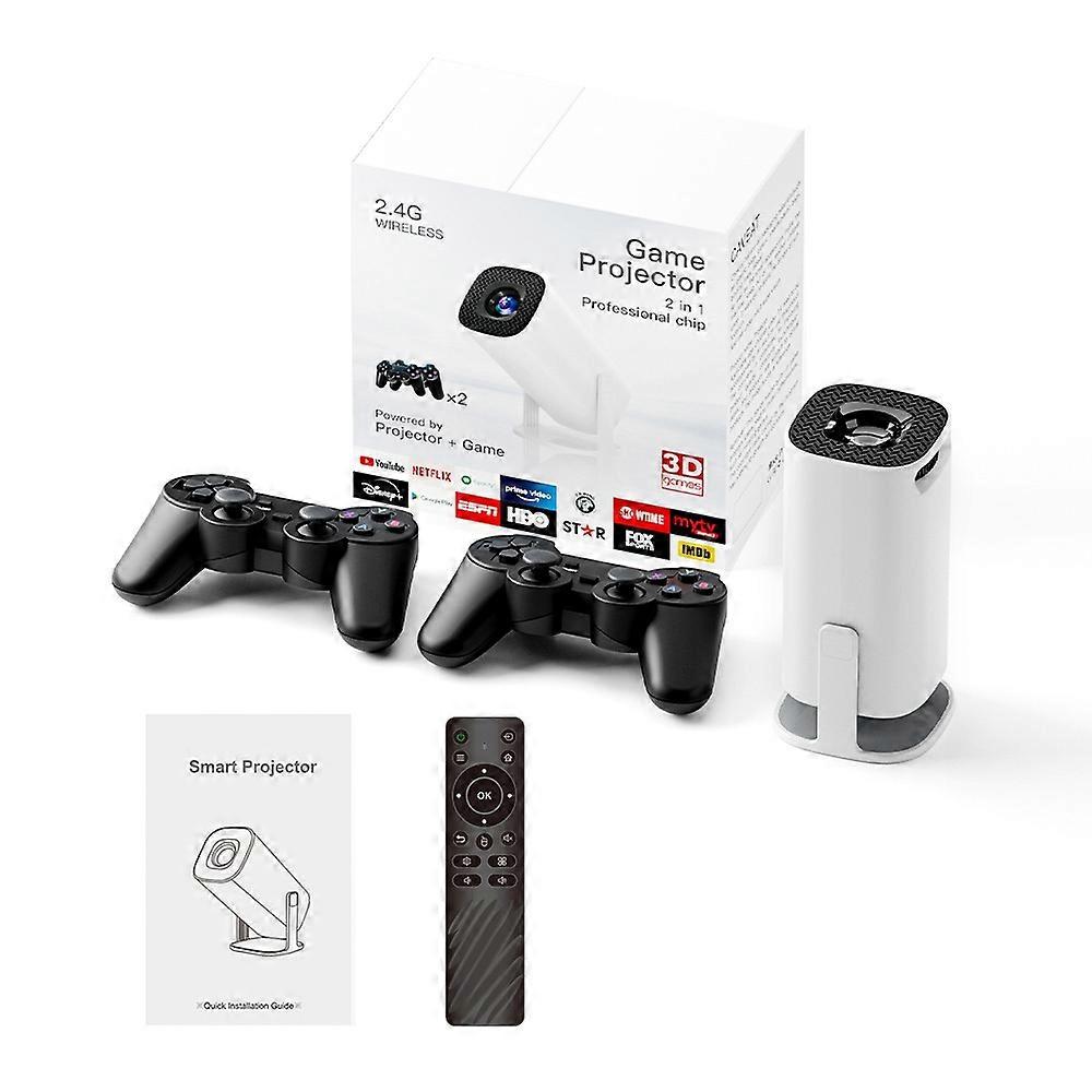 P30 MAX Android 11 WiFi 6 4K 1080P Bluetooth Smart Projector with 2 Handheld Game Controllers
