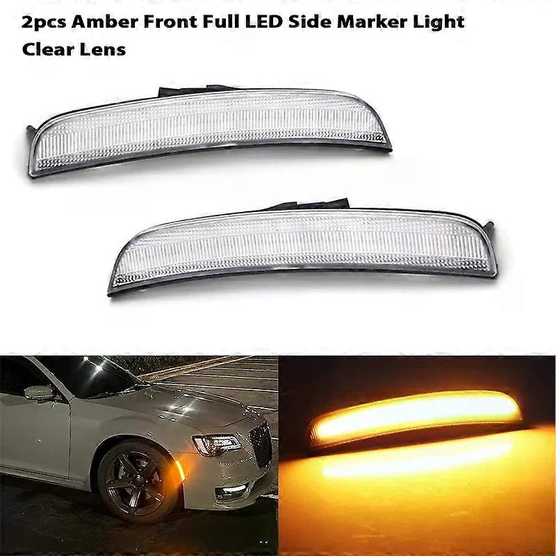 Applies to \For Chrysler 300 Front Rear Bumper LED Side Fender Marker Light Parking Light Front Amber Turn Signal Lights 2015-2021 12V