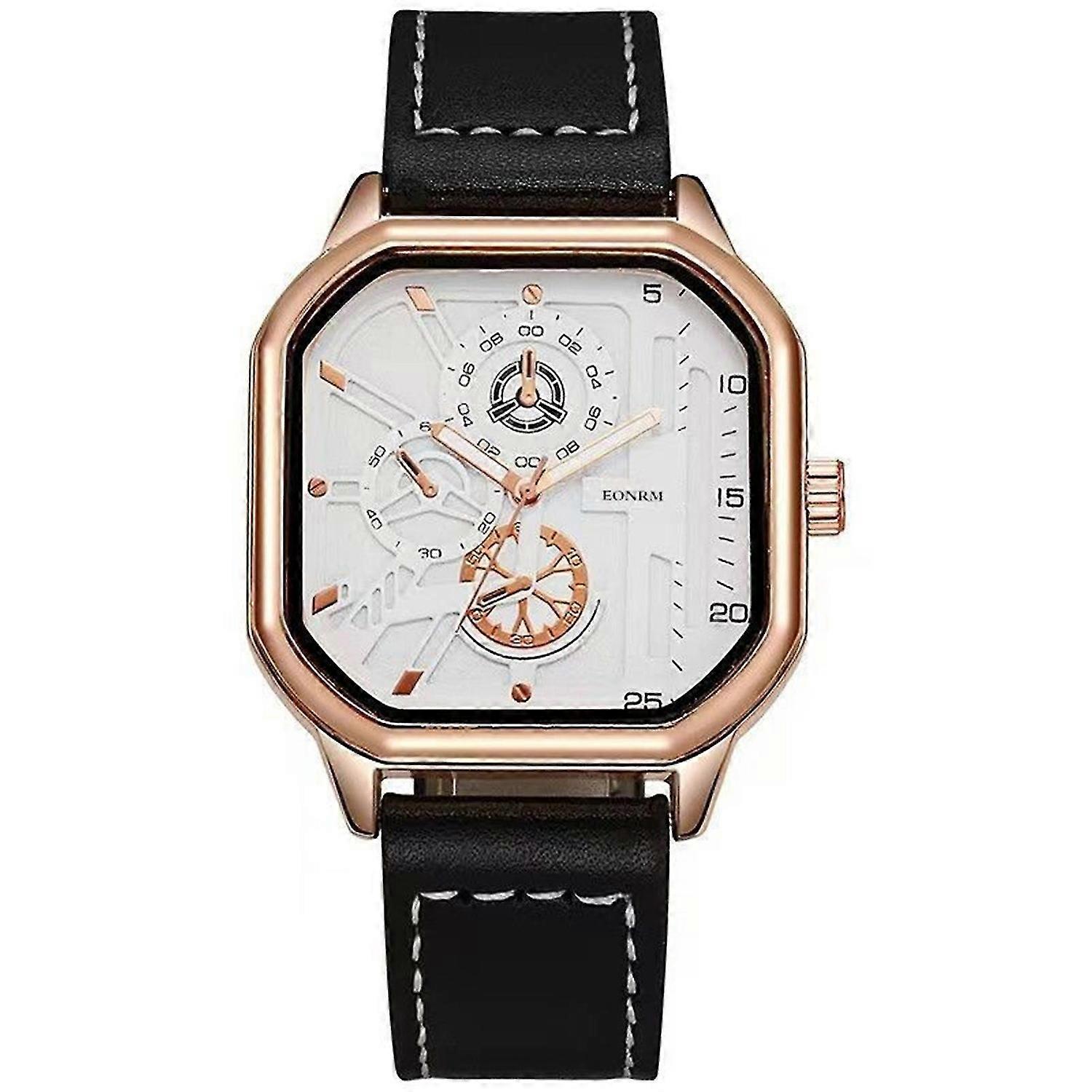 Stylish Waterproof Watch with Mechanical Movement Easy to Read Ergonomic Designed Strap Square Large