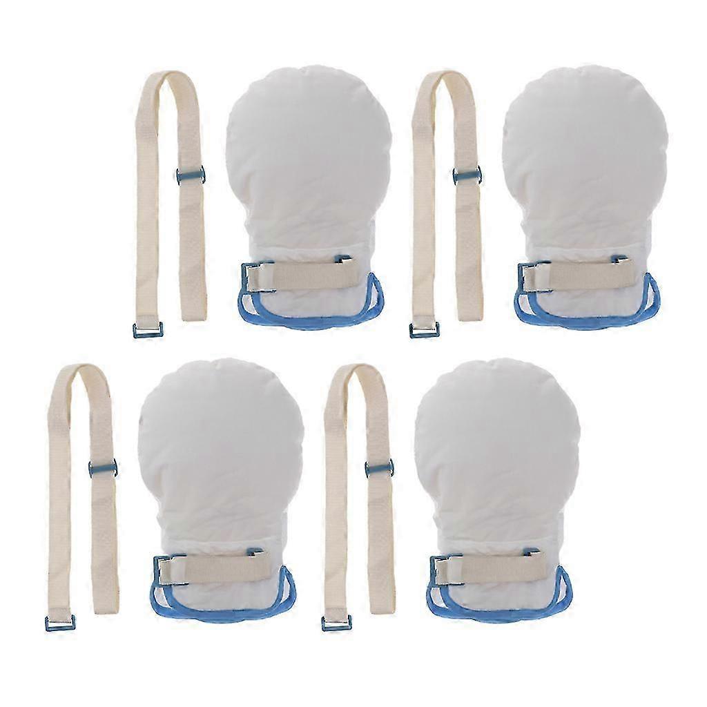 4x Kontrolle Handschuhe Zurückhaltung Hände Handschuhe Patient Atmungsaktiv weiche Handfläche gepolstert