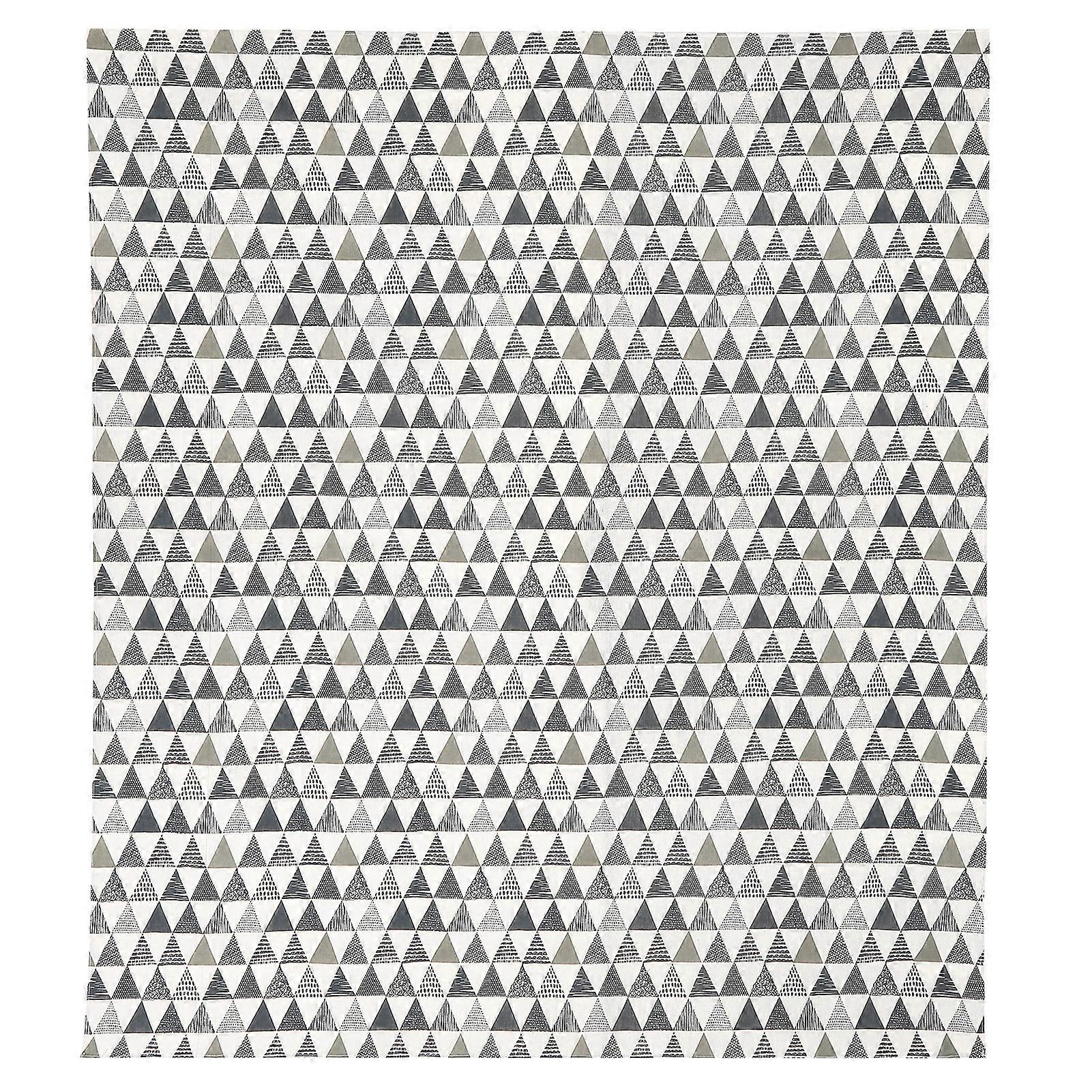 Geometric Tablecloth Cotton Linen Fabric Dining Table Cover 60x84 Inches Triangular Pattern for Kitchen Decor