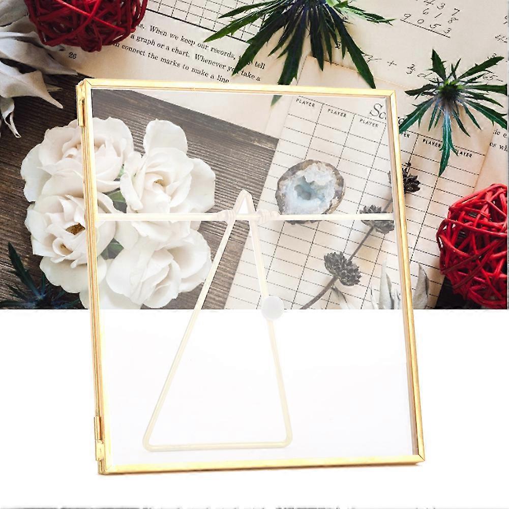 14x16cm Gold Copper Bar Plant Specimen Display Frame with Back Bracket