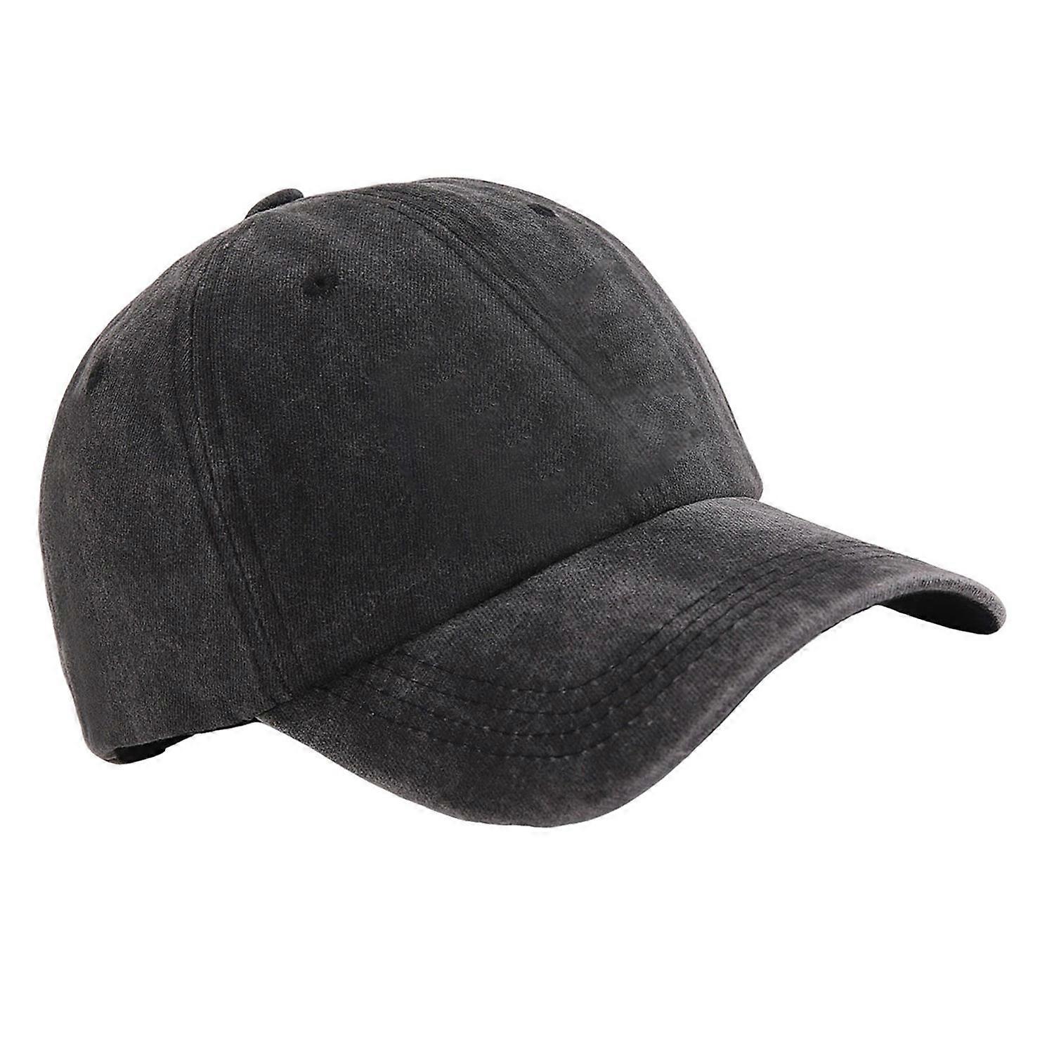 Baseball Cap Washable Cotton Printed Summer Men Hat Adjustable Head Circumference Black