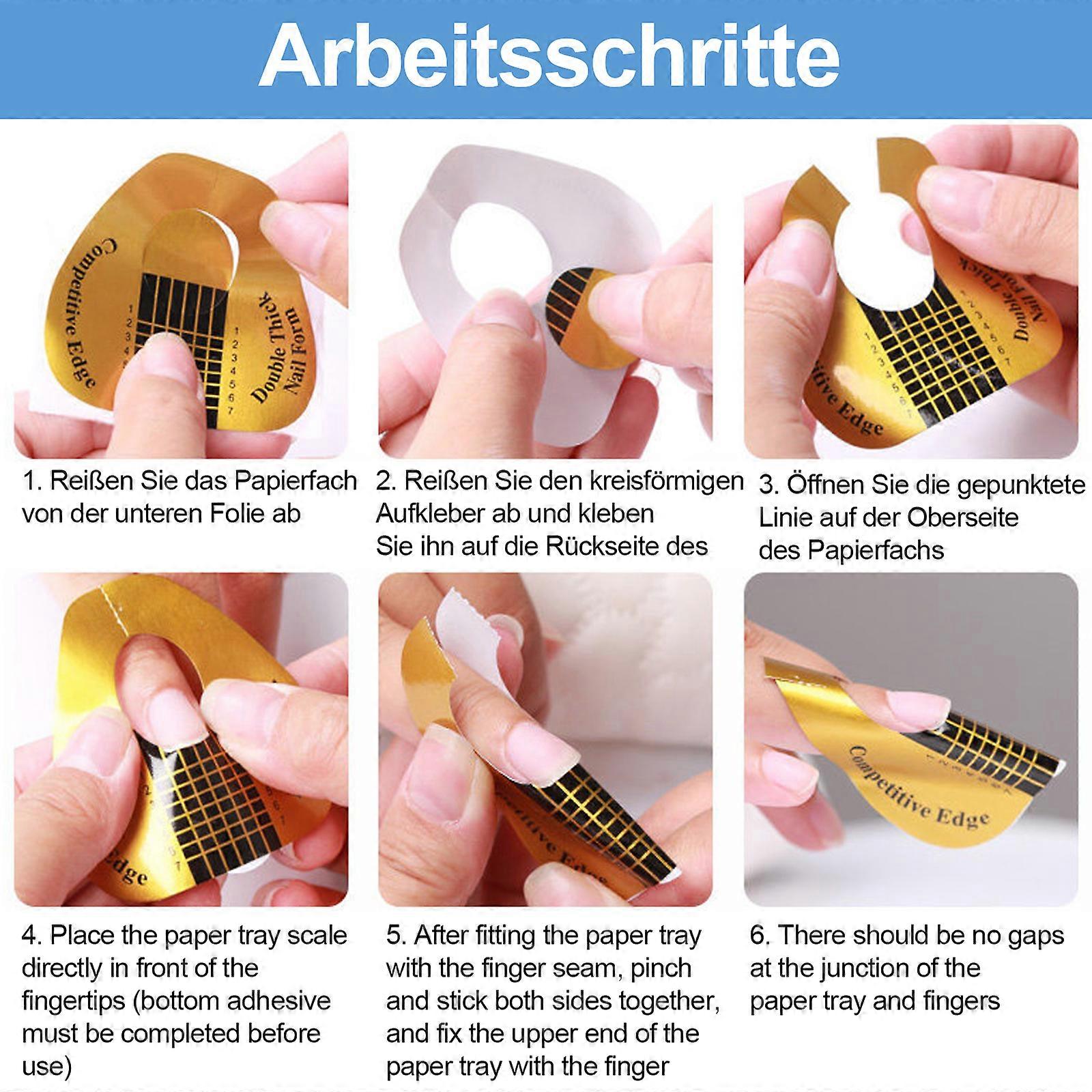 Gold Polygel Nail Forms, Rich Quantity For All Your Projects, Folded Package With Laminated Surface For Moisture-Proof And Dust-Proof Storage, Easy