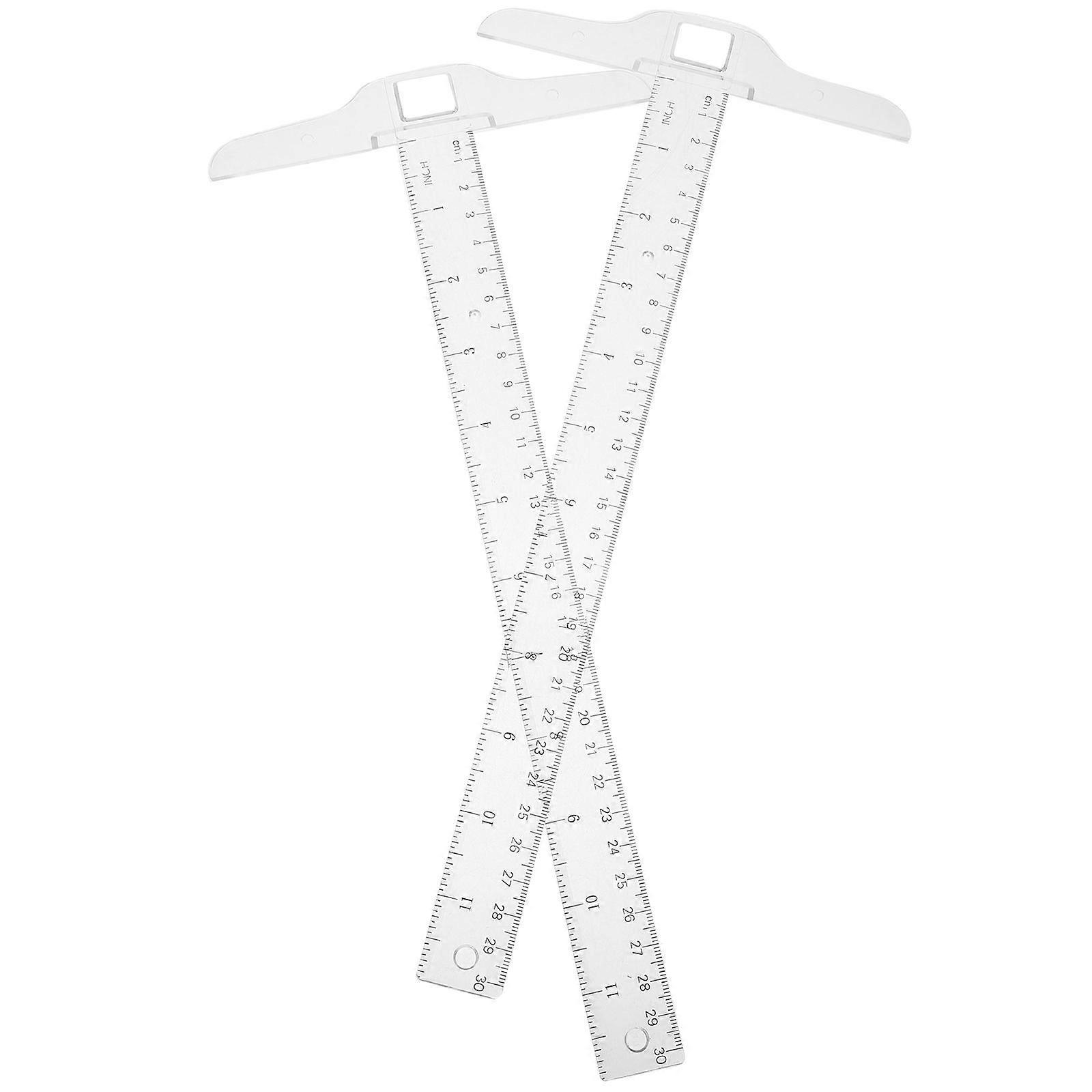 2pcs 30cm סרגל צורה t - ריבוע צד כפול קנה מידה סנטימטר כלי מדידה פלסטיק לשרטוט ועבודות פריסה כלליות