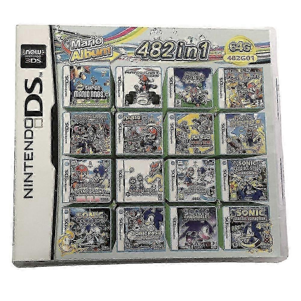 482 In 1 Game Card Containing 482 Classic Nostalgic Games Suitable For Most Ds / 2ds / 3ds Console Of Game Consoles