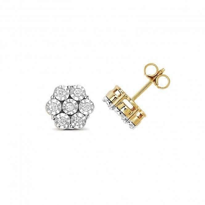 Diamond Illusion Plate Cluster Earrings ED308