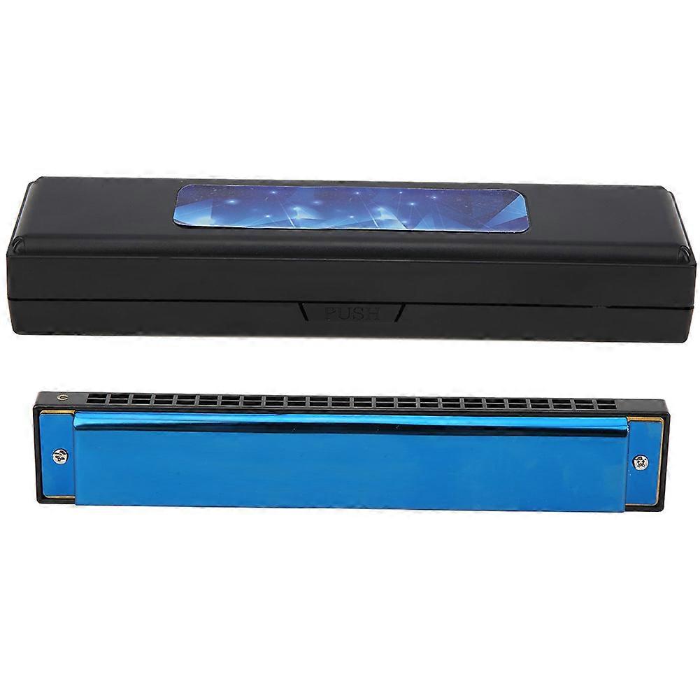 C Key Harmonica 24‑Hole Polyphonic Student Adult Beginner Playing Resin Accented Mouth Organ
