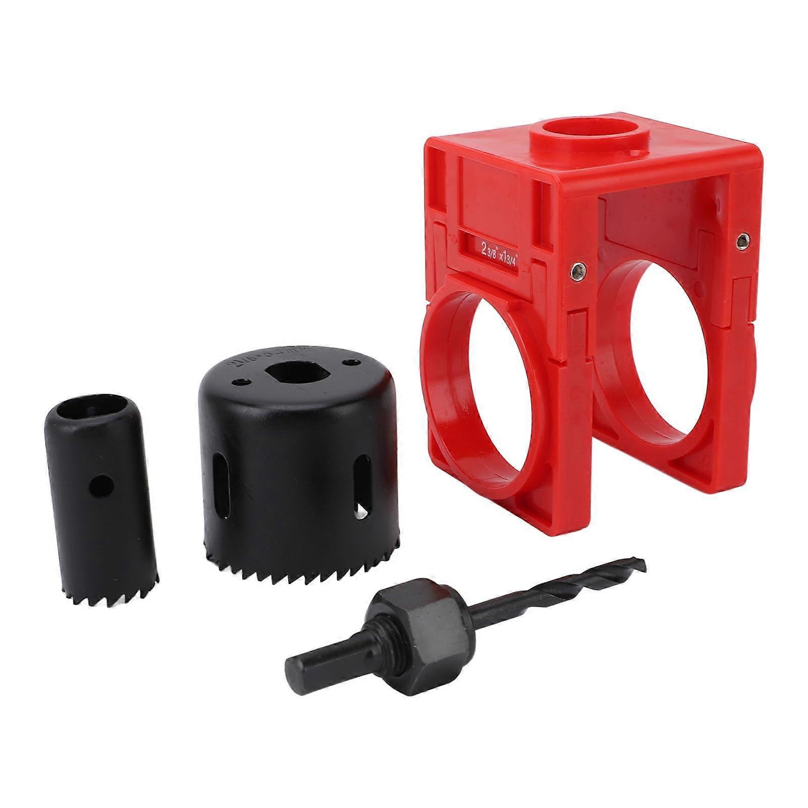 Door lock assembly set, template door lock assembly set, lock assembly set and door lock hole saw Set, Carbon Steel (Red)