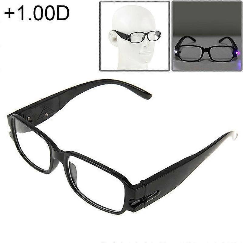 UV Protection White Resin Lens Reading Glasses with Currency Detecting Function, +1.00D