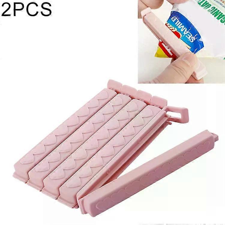 Plastic Snack Bag Sealing Clips-2 PCS Love Design,Pink,
