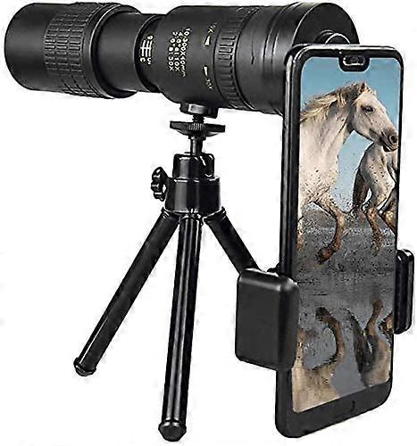 4K 10-300X40mm Telephoto Zoom Monocular Compact - Telescope with Smartphone Adapter