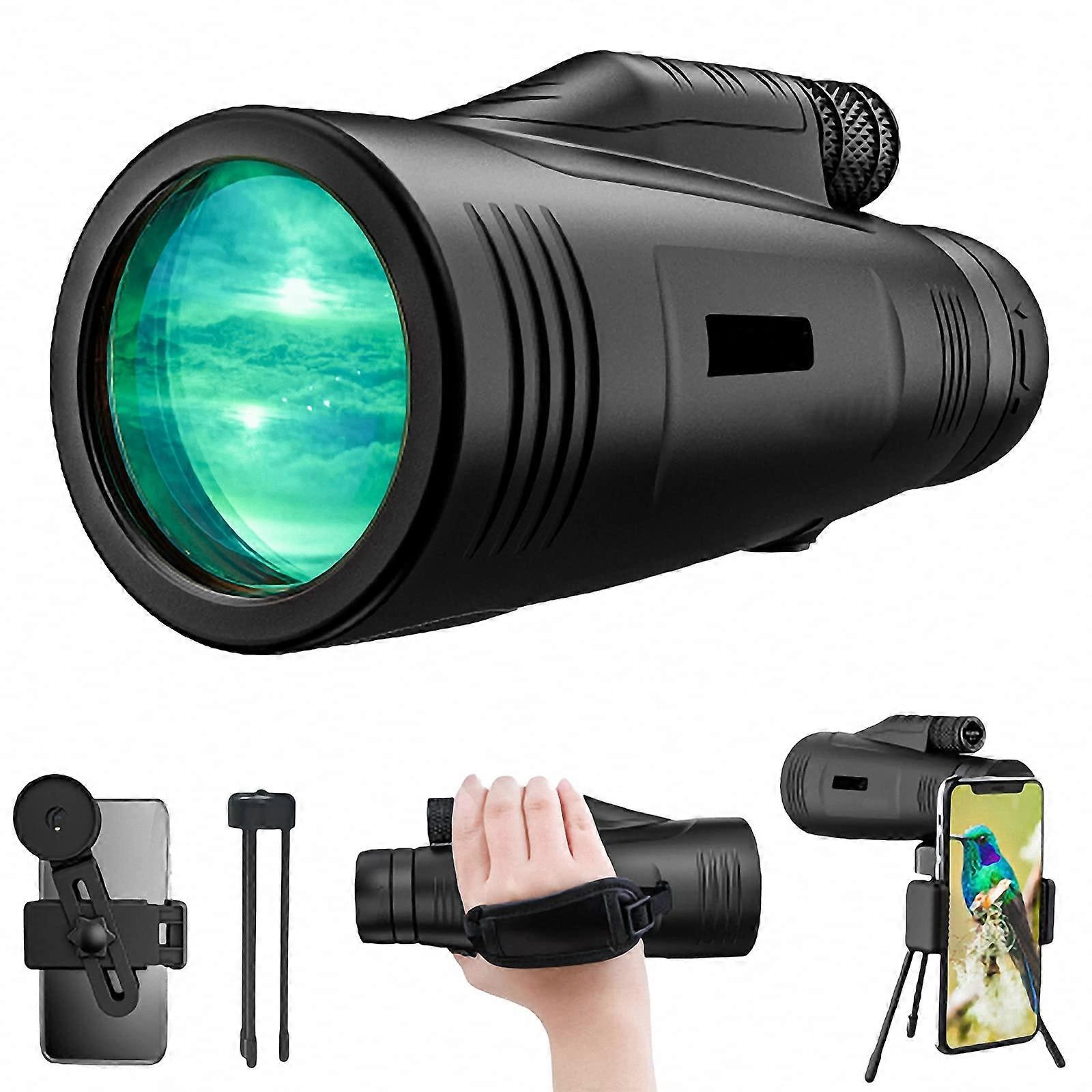 Monocular Telescope 10x50 HD Bak4 Prism Lightweight Waterproof Compact Scope for Bird Watching and Stargazing