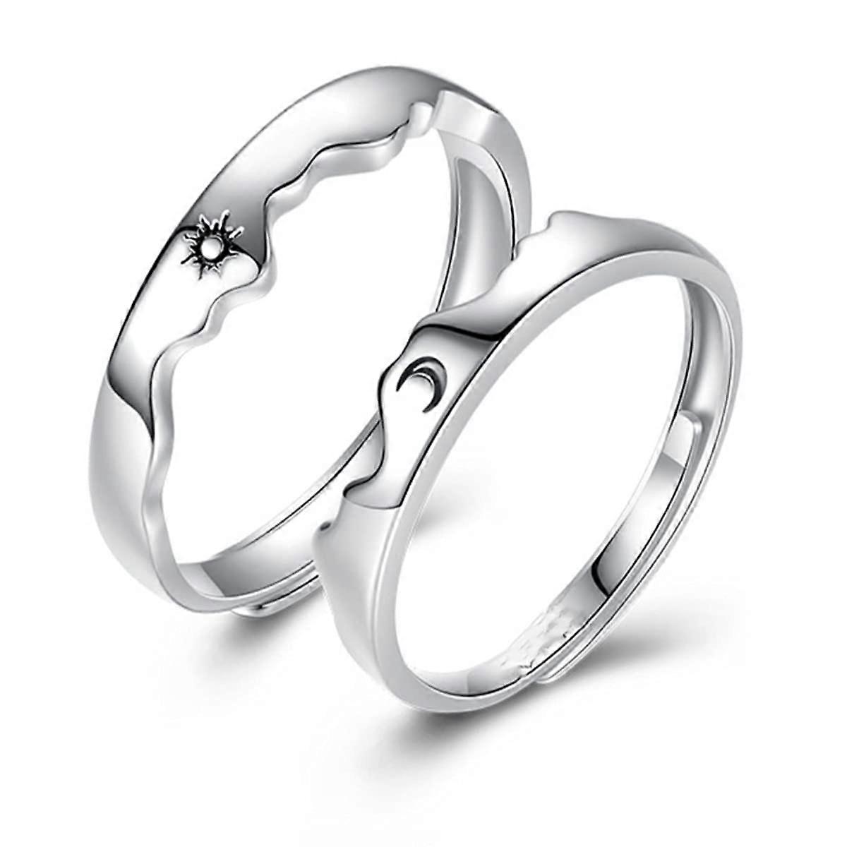 Female male angel devil's wings for dual matching rings dragon arrow open rings