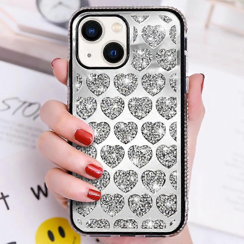 Love Hearts Diamond Mirror TPU Phone Case