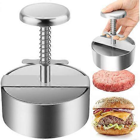 Burger Press, 304 Stainless Steel Hamburger Press, Adjustable Ground Steak Burger Press, Easy to Use, Non-Stick Hamburger Press for Family Gathering,
