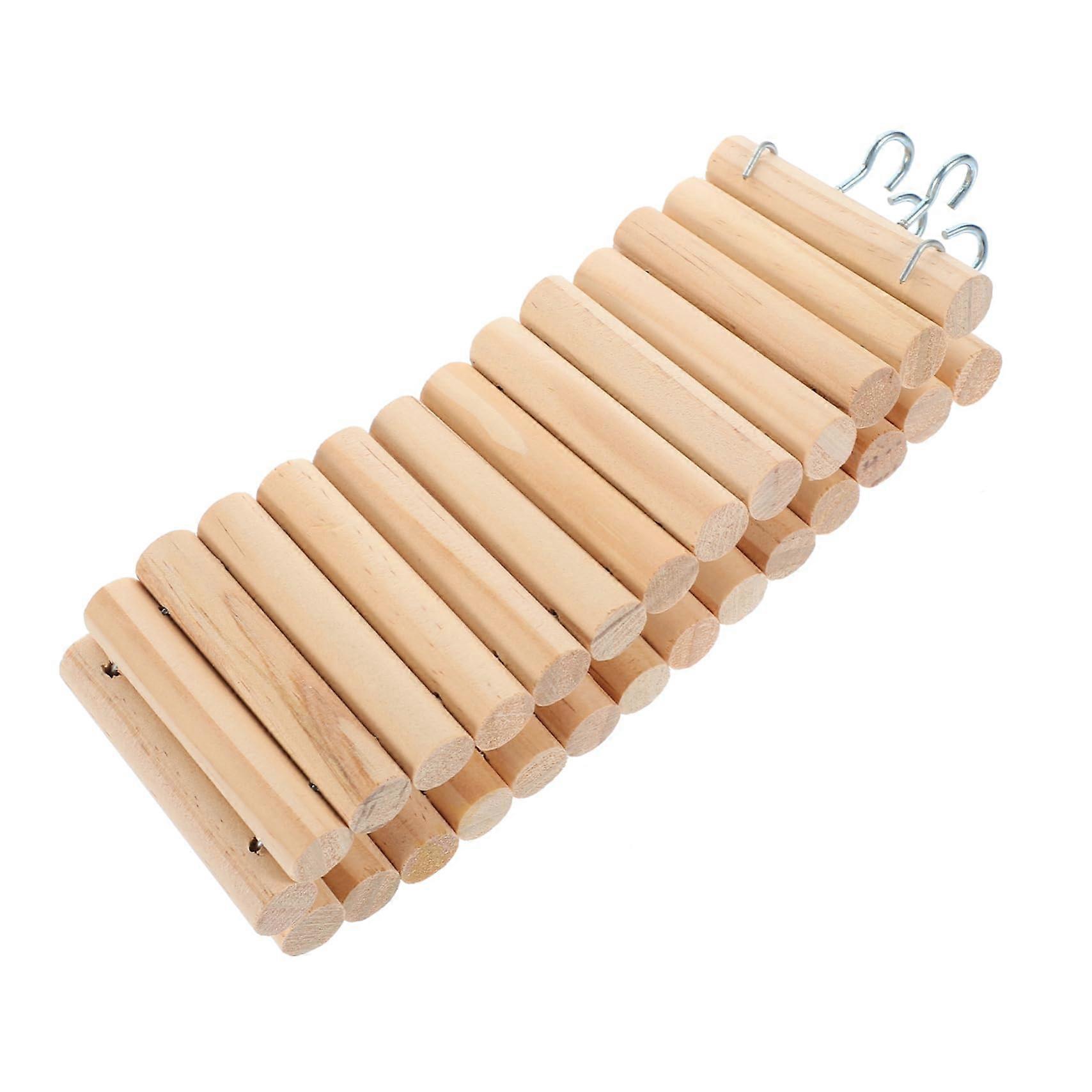 1pc Wooden Climbing Ladder Toy for Hamsters Bridge Hooks Bird Ladder Pet Cage Accessory Exercise Toy for Small Animals